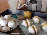 Mini meringues comme des bacci di dama , fourées au lemon curd pour la Bataille Food #31