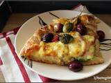 Pizza bianca courgettes olives et caprons