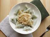 Ravioles riz brocoli sauce yaourt végétal (vegan, sans gluten)