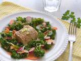 Salade de chou kale et tofu soyeux mariné