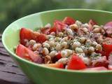 Salade de petits haricots coco, tomates et sauce Sakari {défi Cuisine vg}