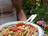 Salade tomates, pois chiches et tofu lactofermenté