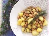 Poêlée de pommes de terre, artichauts et pois chiches - Patate, carciofi e ceci in padella