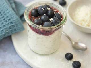 Chia pudding {coco & myrtilles} #vegan #glutenfree #sugarfree