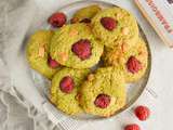 Cookies matcha & chocolat blanc à la framboise #vegan #glutenfree