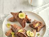 Samossas de crêpes {chocolat & banane} #chandeleur vegan