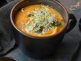 Velouté patates douces, carottes & lentilles corail au curry #vegan #glutenfree