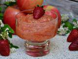 Compote pommes - fraises - rhubarbe