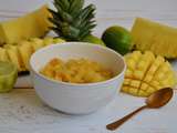 Compotée de mangue et ananas au citron vert