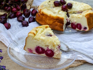 Gâteau fromage blanc cerises