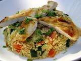 Salade de quinoa au poulet et légumes croquants