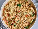 Spaghetti de blé entier sauce aux edamames