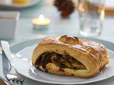 Menu de Noël végétarien – Feuilleté aux marrons, courge butternut et kale – Sauce brune