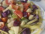Salade croquante de mi saison et tagliatelles de carottes jaunes – express