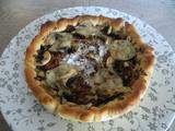 Pizza blanche mozzarella-champignons-haché végé