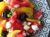 Salade de tomate et de poivron d'inspiration orientale