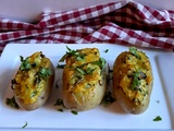 Pommes de terre farcies aux poireaux et champignons