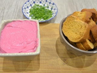 Tartinade de chou fleurs et betterave