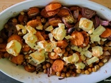 Feta au four et pois chiches