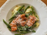 Haricots verts aux pâtes et pesto rouge