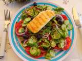 Salade grecque au kefalotyri grillé