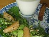 Soupe froide d'asperges, salade printanière & vinaigrette d'agrumes