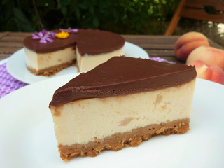 Entremets spéculoos, pêche et chocolat noir (sans four)
