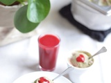 Glace matcha et coulis de cerises (vegan)