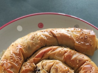 Escargot de pâte filo aux légumes