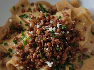 Lasagnes fumées aux lentilles croustillantes