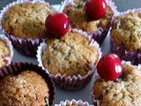 Muffins aux cerises, citron et coco