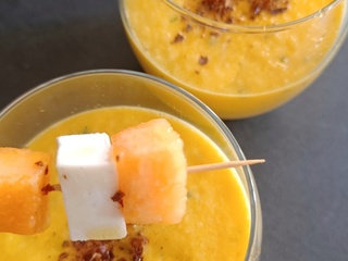Verrines de melon et concombre à la menthe (vegan)