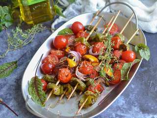 Brochettes de légumes • marinade épicée à l’huile de tournesol