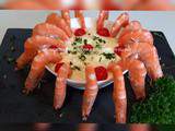 Assiette de crevettes roses et son aïoli mousseux, au companion, thermomix ou sans robots