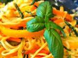 Spaghettis à la carbonara de légumes