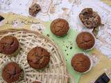 Muffins moelleux banane, pépites de chocolat, noisette, farine de châtaigne et huile d’olive (vegan)