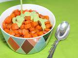 Salade de carottes rôties sauce tahini et coriandre {vegan}