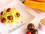 Spaghetti de courgette jaune sauce avocat et citron vert {Vegan et Cru}
