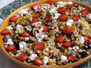 Salade d’orge aux légumes d’été et chèvre frais