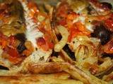 Bruschetta saucisses / poivrons / frites