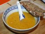 Crème de Lentilles Corail , carottes et beurre de cacahuètes