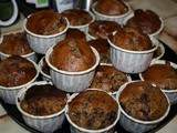 Muffins amandes et chocolat noir rapé