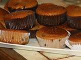 Muffins pépites de chocolat, coeur de chocolat fondant