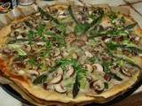Pizza Asperges Vertes fraiches et Champignons bruns frais