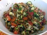 Salade de lentilles et ses légumes d'été