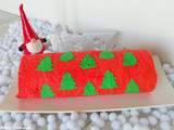 Biscuit roulé décoré sapins de Noël au Nutella (Rolled cake decorated with Christmas trees with Nutella)
