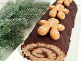 Bûche de Noël au pain d'épices et chocolat.(Xmas log with gingerbread and chocolate)