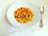 Comme un risotto de petits légumes au parmesan (As a small vegetable risotto with Parmesan)