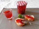 Confiture fraises tomates basilic (Strawberries and tomatoes with basil jam)