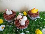Cupcakes nids de Pâques au chocolat (recette facile) (Chocolate Easter cupcakes )